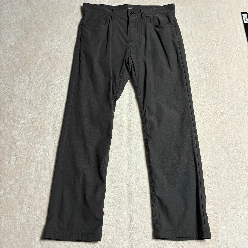 Prana‎ Womens Brion II 5-Pocket Pants Grey Lightweight Straight Fit Nylon 33x27